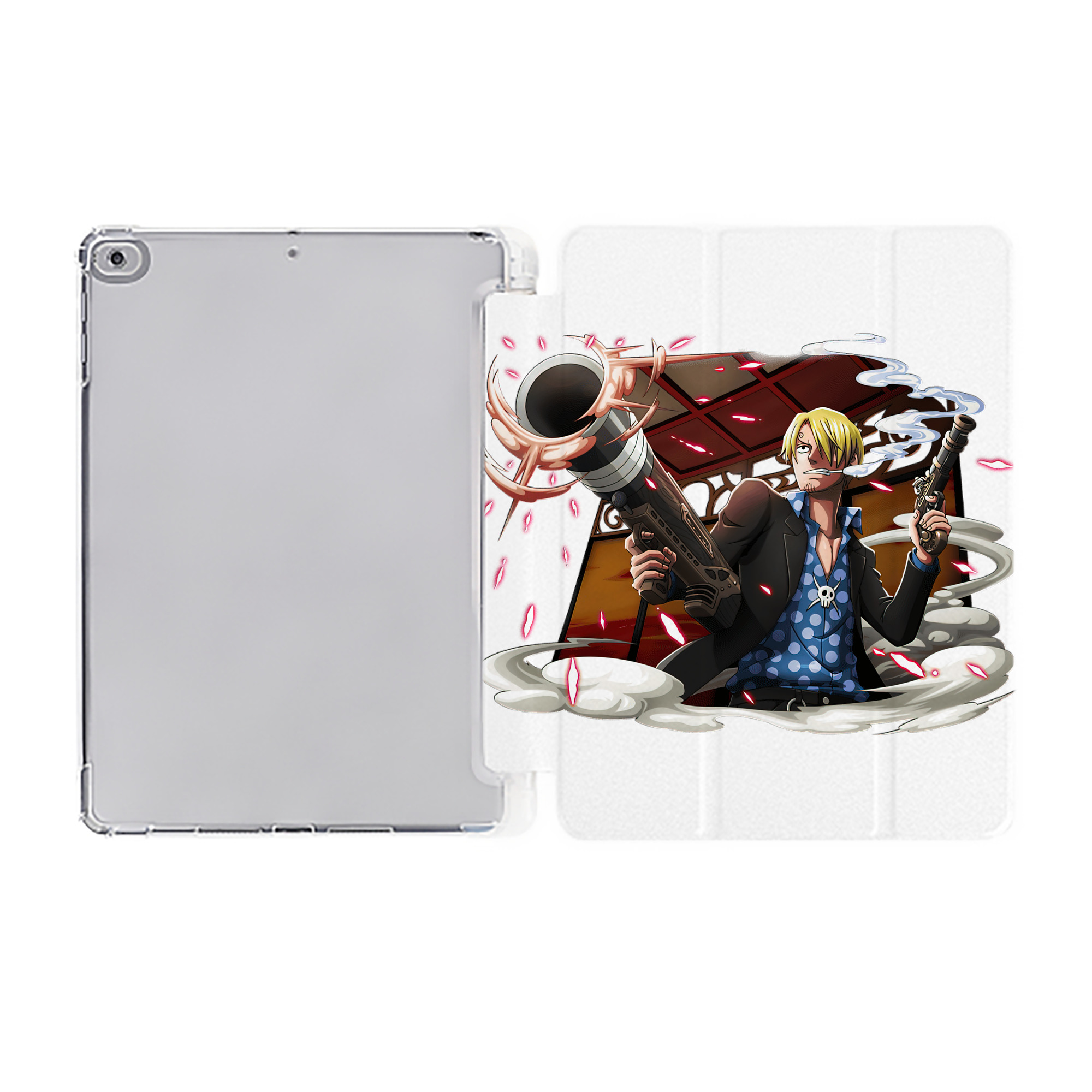 （画像用） ワンピース サンジ ONE PIECE Sanji IPad ケース ペン収納付き 三つ折りスタンド PUレザー×シリコン 対応機種9.5/10.5/10.9インチ